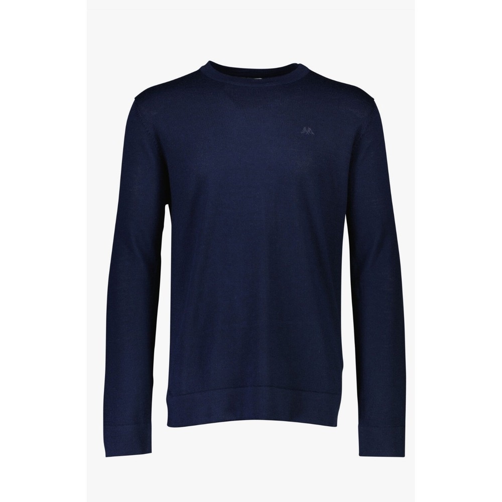 Lindbergh Crewneck Sweater Men XL Blue Merino Wool Slim Scandi Quiet Luxury